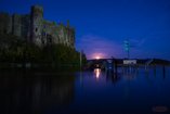 Full moon at Laugharne Castle